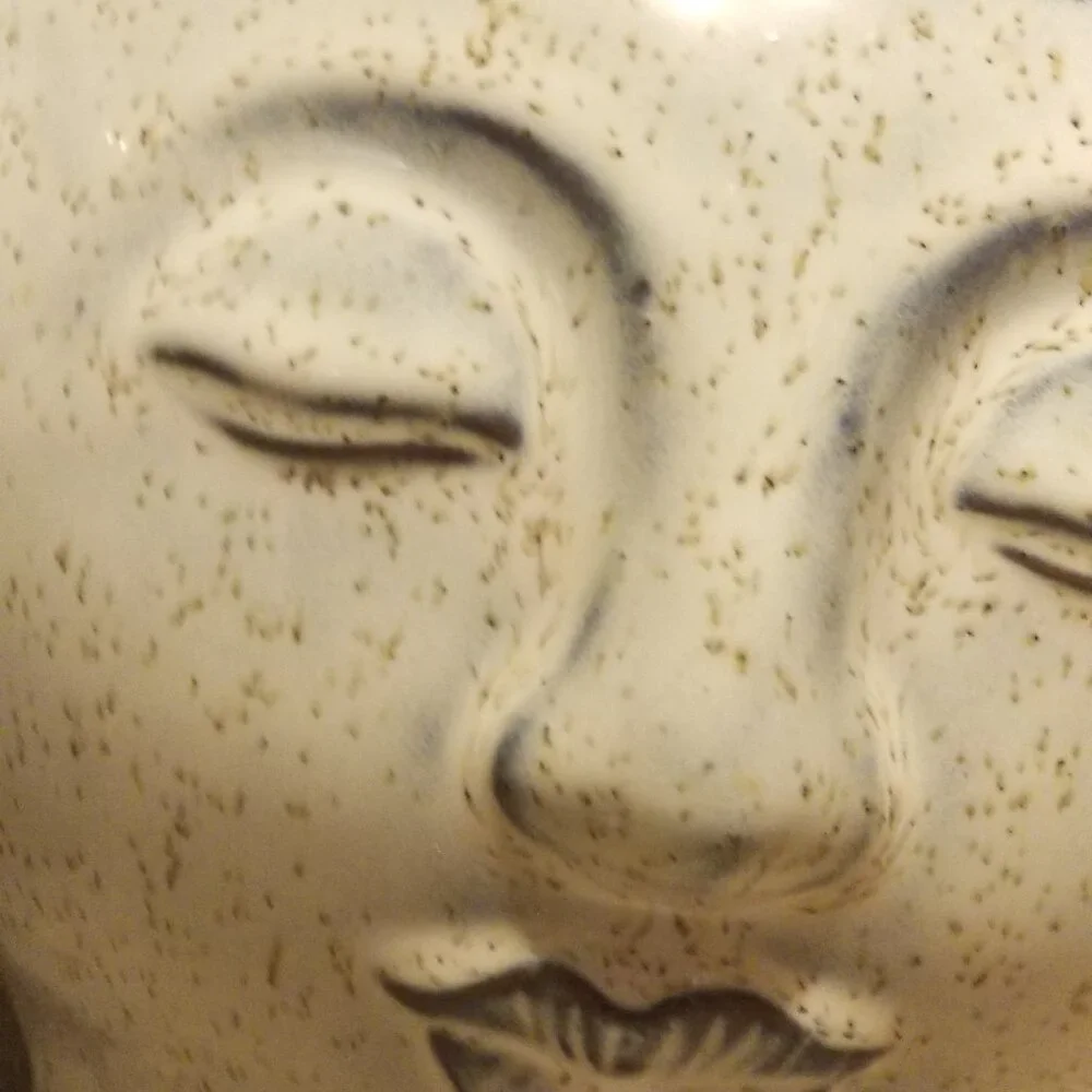 2 PIECE FACE POT SET...   GREAT FOR   CELL PHONES ..REMOTES ...    PLANTS ... - Picture 6 of 8